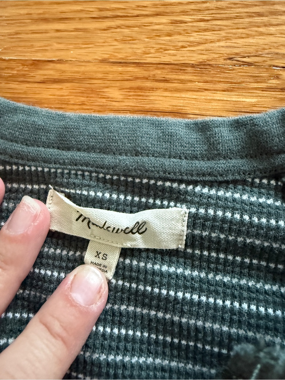 Madewell Striped Short-Sleeve Tee in Green and White - Picture 2 of 3